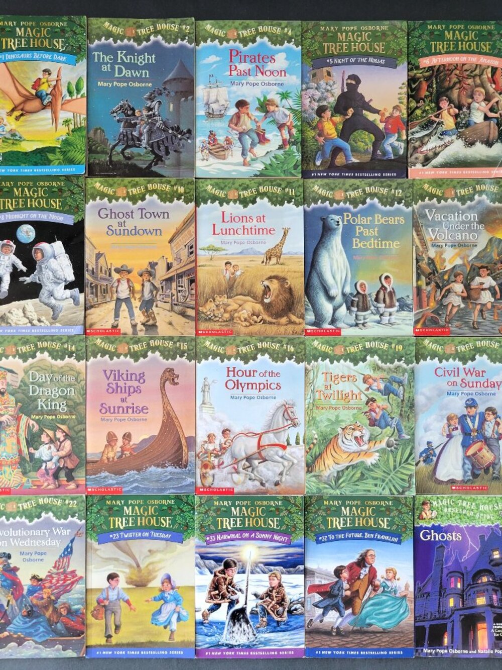 MAGIC TREE HOUSE LOT OF 20 SCHOLASTIC BOYS GIRLS BOOKS AND GHOSTS RESEARCH GUIDE